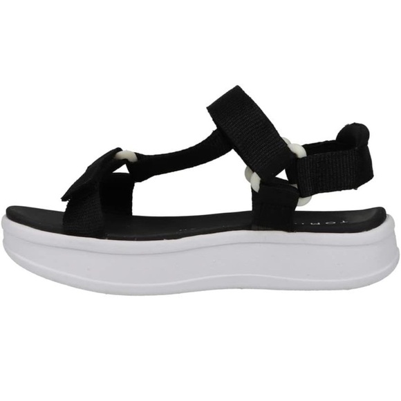 TOMMY HILFIGER Unisex Kids Th Leomi Utility Sandals Black/White US Size 2 NEW!🩴 - Picture 1 of 9